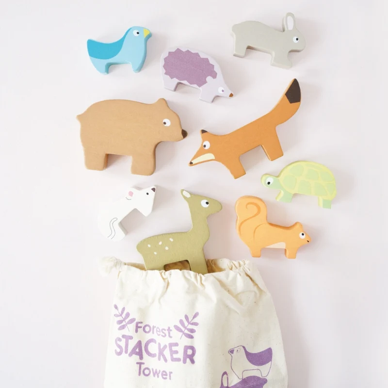 Le Toy Van Forest Stacking Animals & Bag - Image 8