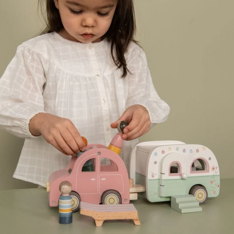 Little Dutch Toy Car with Caravan - Image 3